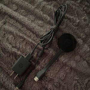 google Chromecast HDMI Streaming Dongle in Black with Power Adapter